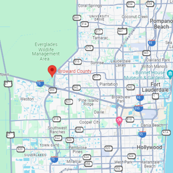 Image showing a map of Broward and Dade County.