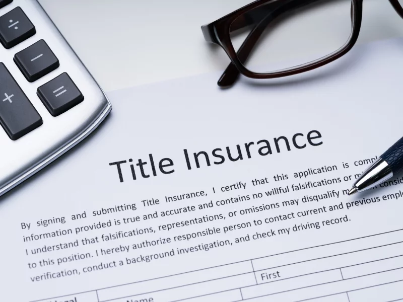 Picture of homeowners title insurance that protects property owners.