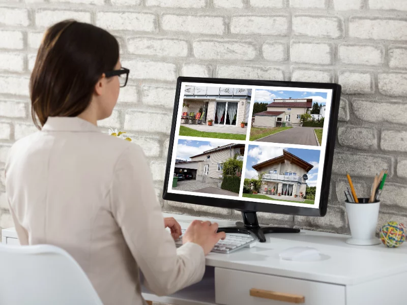 Image showing a person conducting research on a computer about the local housing market.